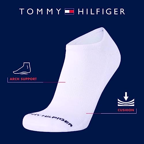 Tommy Hilfiger Men's Athletic Socks - Cushion No Show Ankle Socks (6 Pack), Size 7-12, White Multi #TOP2