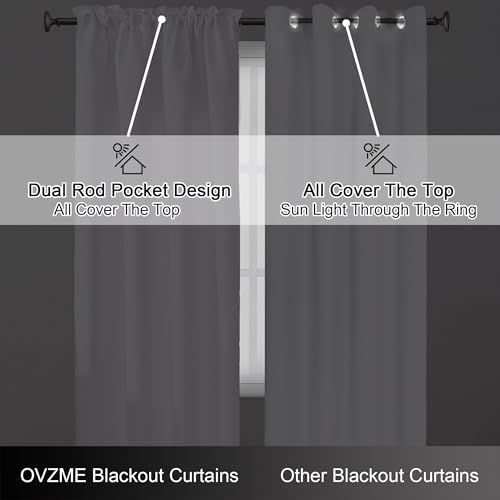 Image of Pure White Curtains for Bedroom 96 Inch Length 2 Panels Set, Soft Fabric Solid Thermal Insulated Light Filtering Living Room Curtains, Dual Rod Pocket Window Drapes, 2x50Wx96L Inches