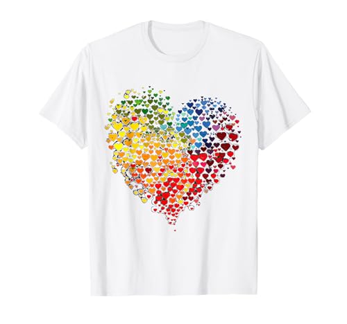 CSD Parade Regenbogen LGBT Herz LGBTQ Blumen Pride Liebe T-Shirt