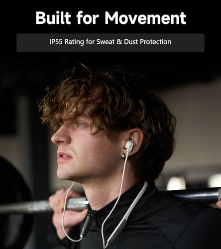 Image of Edifier W280NB Pro Neckband Wireless Headphones - Active Noise Cancellation,IP55 Waterproof, 23H Playtime,Hi-Res Audio with LDAC, Bluetooth 5.4 Wireless Earbuds - Black | -45dB Hybrid Active Noise Cancellation, Hi-Res Audio with LDAC, Bluetooth 5.4 Multipoint, 23H Playtime, Low Latency Game Mode