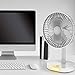 Tischventilator mit LED-Beleuchtung und leistungsstarkem 3000 mAh Akku Ventilator mit 3 Geschwindigkeitsmodis