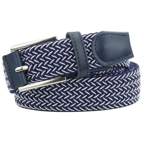 Image of Mixed Color Woven Stretch Braided Belts for Men and Women