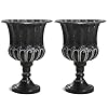 Worth Garden 25 H Metal Urn Planters 2 Pack Black Classic Antique Iron Plant Pots Large Decorative Rustic Flower Pots for Outdoor Use Traditional Urn Planter for Garden Patio Front Porch