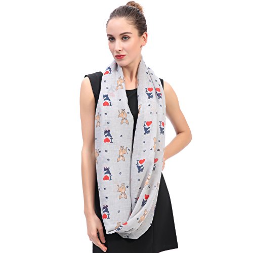 Lina & Lily Chihuahua Dog Print Women's Infinity Scarf Lightweight2
