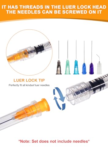 1ml luer lock syringes without needle - syringe with cap sterile individually sealed professional industrial amp personal home care 50 pack