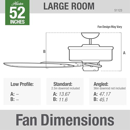 Image of Hunter Original, Outdoor or Indoor, Ceiling Fan, 52 inch, Matte Silver