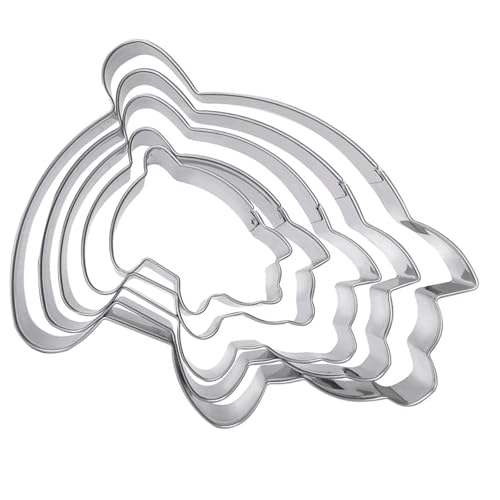 Ldabrye Pack of 5 Stainless Steel Conchae Cutter Food Grade Mexicans Bread Baking Molds Cookie Embossing Stamp for Household