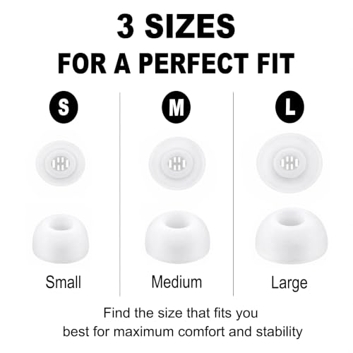 15 pares de puntas para auriculares de reemplazo compatibles con Nothing Ear, Nothing Ear (a) y Nothing Ear (3) | Puntas suaves de silicona con caja de almacenamiento portátil (blanco, S/M/L) miniatura 5
