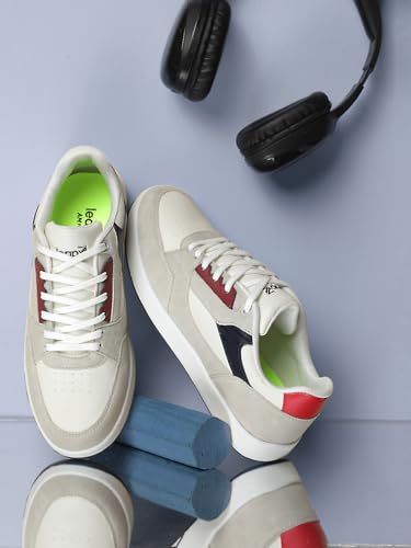 Image of Liberty Leap7x AMAZER-20E Men's Casual Lacing Sneakers, Light Grey and White | Suitable for Walking Travel, College, Office | Comfortable Lace-Up Casual Shoes | Lightweight Stylish Fashion Footwear