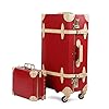 Trolley Koffer Koffer Trolley Koffers voor Mannen en Vrouwen Draagbare Retro Koffer met 14 Inch Koffers (Kleur: Blauw, Maat: 53×36×21CM) (Rood 53×36×21CM)