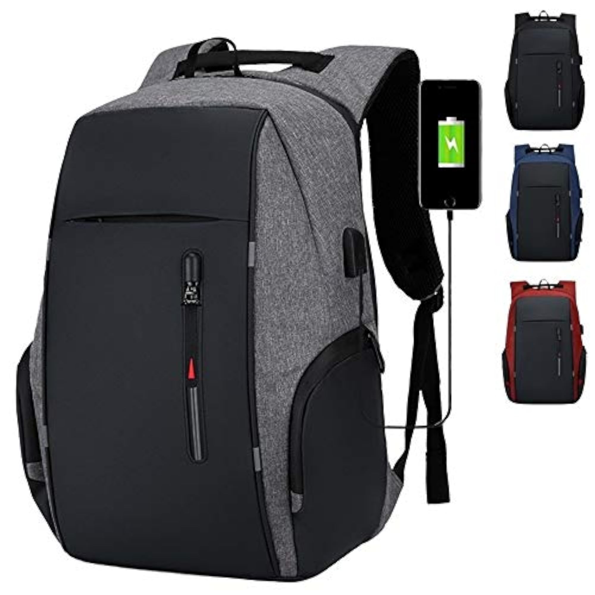 Men's USB Casual Business Backpack, 15.6" Notebook Bag