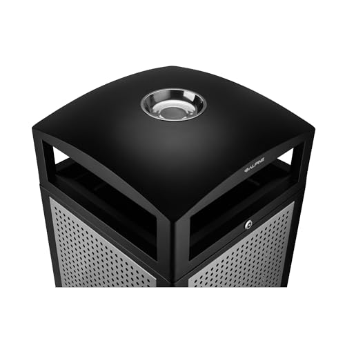Alpine Industries Rugged 40-Gallon All-Weather Outdoor Recycle Bin Trash Container - Weather Resistant Metal Trash Can with 4 Openings and Lockable Lid Use in Commercial Spaces and Open Ground Areas by Alpine - Image 4
