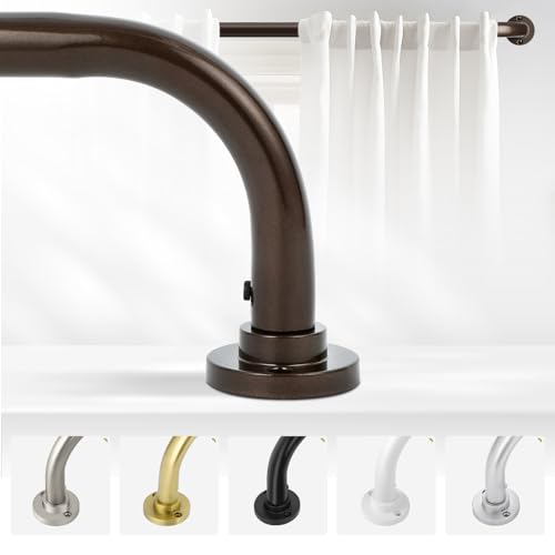 TANGWIN Bronze Wrap Around Curtain Rods 48 to 90 Inch:Blackout