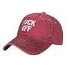 ACEPrints Fuck Off Denim Baseball Caps for Men Or Women Cowboy Black #1