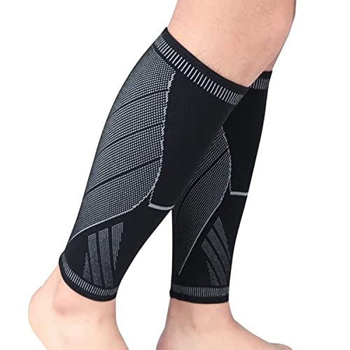 FDTY Calf Compression Sleeve Men Women - Shin Splint Compression Sleeve for Varicose Veins & Torn Calf - 1 Pair Comfortable Leg Compression Sleeve in Black Color (XL, Black)