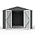 GLANZEND 6Ft x 8Ft Outdoor Metal Storage Shed, Anti-Corrosion Utility Garden Shed Tool House with Lockable Double Doors & Vents, Waterproof Storage for Backyard Patio Lawn, Grey&White