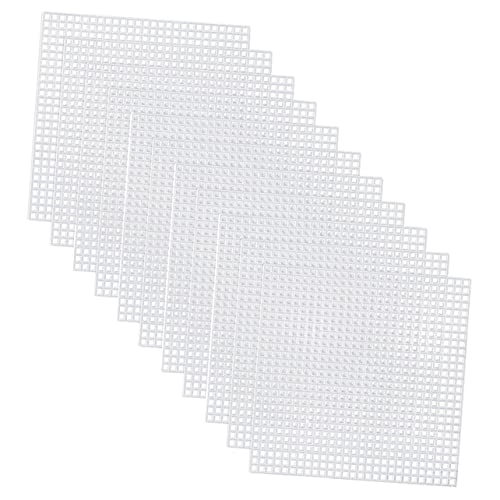 BELLIFFY 30 Pcs Mesh Plastic Canvas Sheets Square Embroidery Sheets Cross-Stitch Mesh DIY Craft Sewing Accessory Quilting Fabric