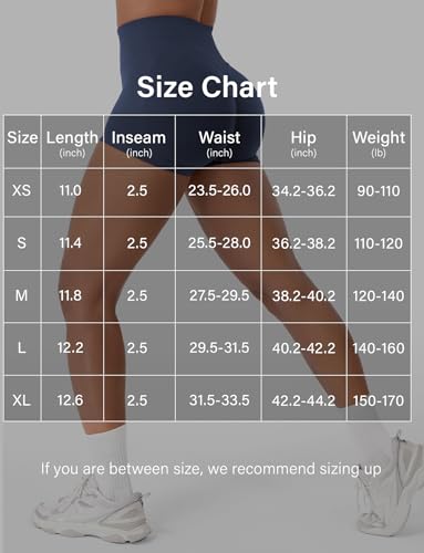 Image of VOYJOY Women Workout Impact Shorts 2.5 inch / 3.6 inch / 4.5 inch / 6 inch Scrunch Butt Booty | Tummy Control, High Waisted, Bike Short, Gentle Compression, for Women