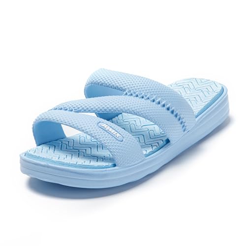 JOMIX Chanclas Mujer Verano con Estampado Chanclas Piscina Mujer Suaves Playa Mar Ducha Baño Zapatillas Casa Mujer Verano, 01 Azul, 37 EU