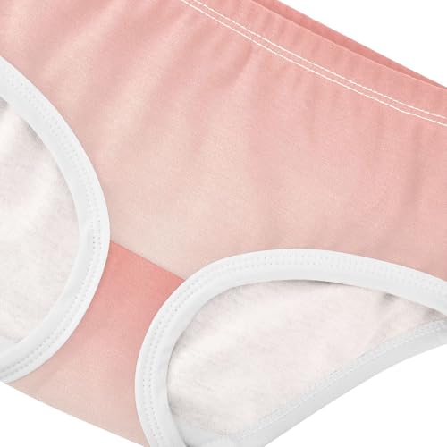 Joisal Cotton Girls Underwear Toddlers Coral Pink Floral White Gradient Little Girl Panties Fun Briefs Girls Undies 2t4
