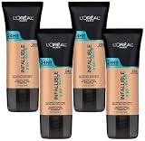 L’Oréal Paris Makeup Infallible Up to 24HR Pro-Glow Foundation, 205 Natural Beige, 1 fl; oz. (Pack of 4)