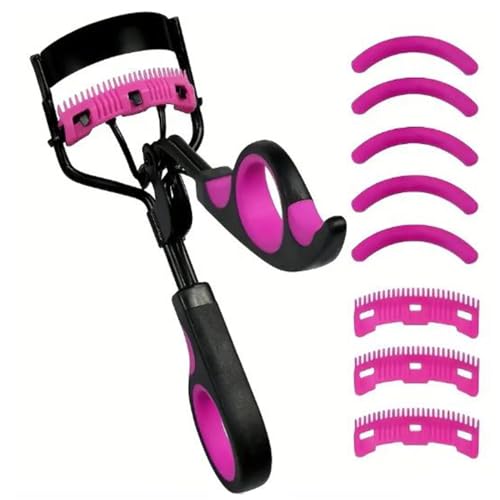 H&R Eyelash Curler, 3 in 1 Lash Curler Kit with 5 Extra Replacement Refill Pads and 2 Comb Eyelash Separator Portable Makeup Tool for All Eye Shapes