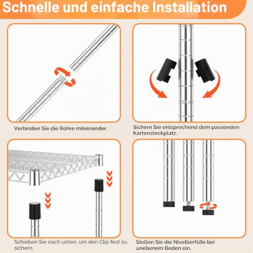 M MZG 6-stufiges Schwerlastregal, Metallregal bis 953.4 kg, extra Starkes Lagerregal für Garage, Werkstatt, Keller, Lagerraum… – Ansicht 3