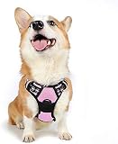 Seguridad: La material de relleno suave malla transpirable mantiene un perro fresco, minimiza la posibilidad de lastimarse en caso de tirones y maximizar la comodidad del animal. Las correas tienen líneas reflectantes que ofrecen una buena visibilidad en la oscuridad reduciendo accidentes y protegiendo la Seguridad de su perro