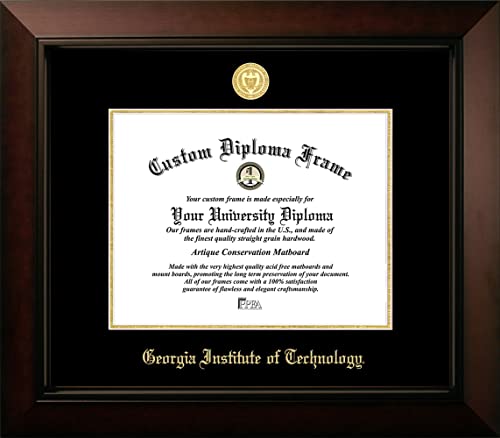 Campus Images Georgia Institute of Technology Yellow Jackets 17w x 14h Legacy Black Cherry Gold Embossed Diploma Frame