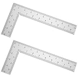2 PCS Mini Square Right Angle Rulers, L Shaped Rulers 5cm by 10cm Framing Measuring Ruler Stainless Steel 90 Degree Ruler for Carpenter Engineer