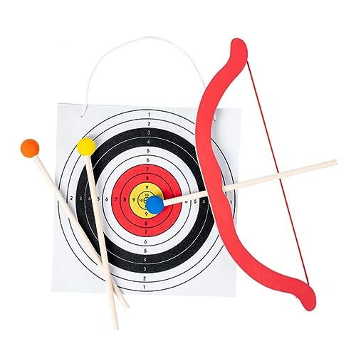 POPETPOP Archery Toy Set Durable Archery Game for Kids Wooden Interactive Plaything for Hand-Eye Coordination for Indoor and Outdoor Family Fun