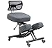Produktbild BLACK POINT ergonomischer Kniestuhl aus Öko-Leder O'KNEEL PRO für Zuhause und Büro (Grauer Leinenbezug im Lieferumfang enthalten) Bürostuhl Ergonomisch