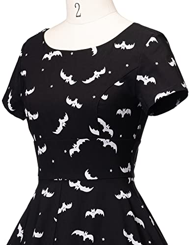 Image of GownTown Women's 1950s Vintage Dresses Short Sleeves Cocktail Stretchy Party Dresses with Pocket