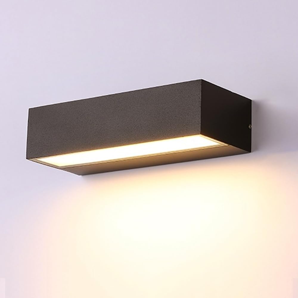 HYJAUSXB Modern Minimalist Linear Wall Sconce, Waterproof Black Porch Lights | LED Outdoor Fixture, Exterior Lamps for Patio, Garden & Entryway
