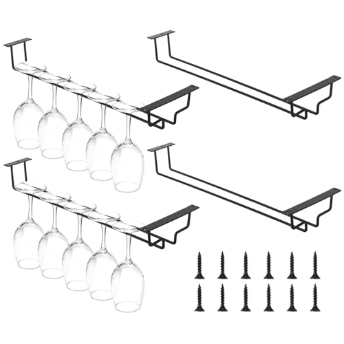 Zyiphor 4 Stück Weinglashalter Hängend 40cm Gläserhalter Wandmontage...