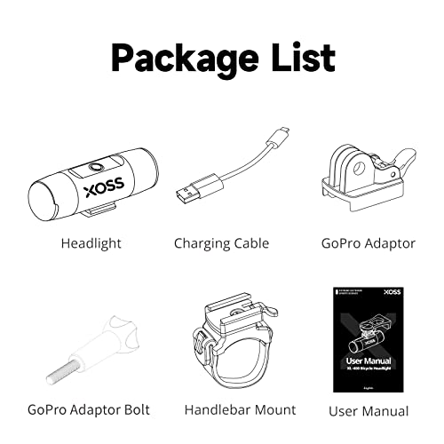 Xoss Xl-800 Bike Headlight, 800 Lumens Usb-C Rechargeable Bicycle Lights For Night Riding, Waterproof Led Road Bike Light With 5 Modes, Front Light Easy To Install #TOP5