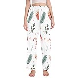 Matériau du pantalon de pyjama : fabriqué en 95 % polyester, 5 % élasthanne. Le tissu est super doux, respirant et léger, extensible et doux pour la peau. Non seulement utiliser le matériau doux, mais aussi le matériau merveilleusement extensible.