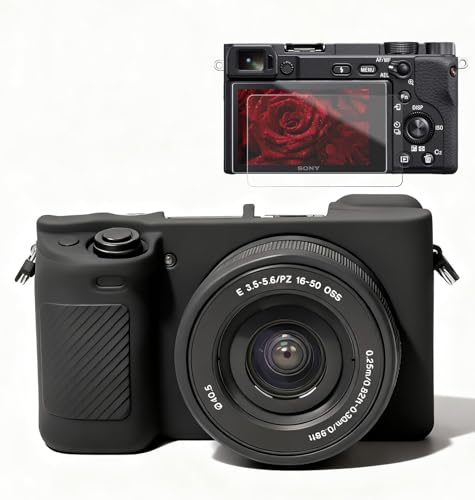 Funda de silicona para cámara Sony Alpha A6400 A6300 negra
