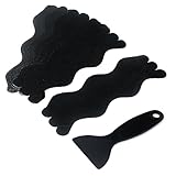 Chinflly Anti Slip Shower Stickers,24 PCS S Type Safety Bathtub Strips Bath Stickers,Non Slip Bathtub Stickers with Premium Scraper for Bath Tub, Shower, Stairs,Black