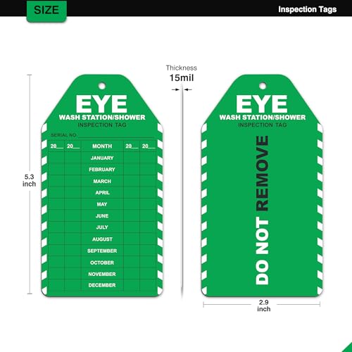 Etiquetas de inspeção de estação de lavagem ocular 2024-07, etiquetas mensais de lavagem ocular para