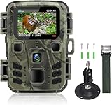 Mini Wildkamera 20MP 1080P HD Wildtierkamera 850nm IR LEDs Wildkamera mit Nachtsicht Bewegungsmelder Nachtsichtkamera IP65 Wasserdicht Jagdkamera, Speicherkarte nicht im Lieferumfang Enthalten