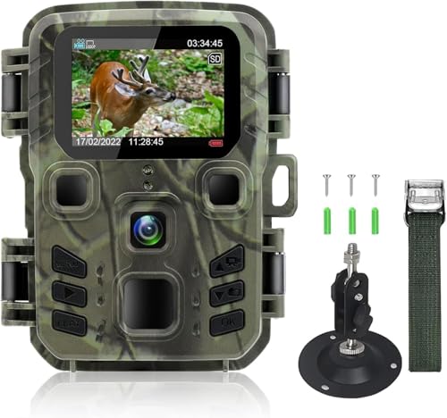 RecorCam Mini Camera de Chasse Nocturne, 20MP 1080P HD Caméra Chasse, Piege Photographique Activé Détecteur de Mouvement, Carte Mémoire Non Incluse