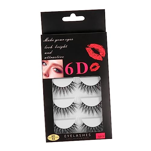 WRITWAA 5 Pares Pestañas postizas Pestañas falsas pestañas voluminosas pestañas cruzadas pestañas hechas a mano pestañas de pelo de pestañas gruesas fibra artificial Black