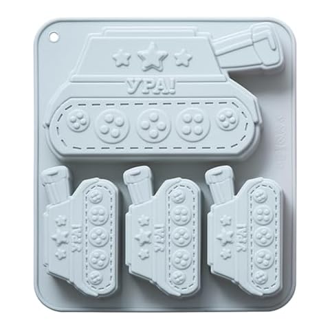 REKIDOOL Soldier Hero Theme Army Tank Cake Decoration Fondant Silicone Molds for Chocolate Candy Cupcakes Clay Crafting Projects (1 Pcs, Blue) Cover