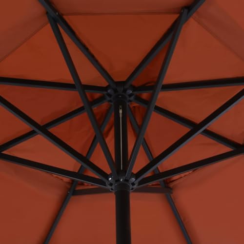Parasol de jardin XL 500 cm en aluminium blanc pour grande terrasse - 3