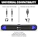 GOgroove Computer Speaker LED Sound Bar - SonaVERSE Sense USB Powered Desktop Computer Speaker for PC, Laptop with Glowing LED Lights, Stereo Drivers, Headphone and Microphone Ports, Wired AUX Input
