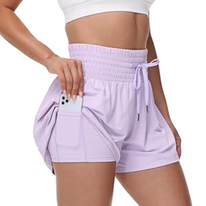 Blaosn Flowy Athletic Shorts for Women Gym Workout Running Short Pants High Waist Skort with Pocket Casual Summer Clothes