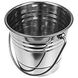 Milisten Cubo de Hielo Metálico Grueso de 1.5l con Asa, Cubo Enfriador Vintage para Cerveza y Bebidas, Adecuado para Fiestas y Uso Doméstico, sin Separador, Cubiteras para Hielo y Bebidas