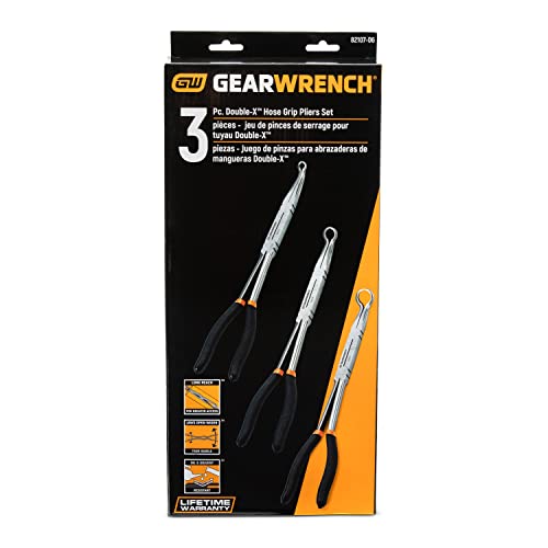 Image of GEARWRENCH 3 Pc. Double-X Hose Grip Plier Set - 82107, Black & Red