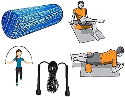 VIFITKIT Soft Foam Roller For Self Massage and Therapy, Trigger Point Pain Relief, Exercise and Fitness (30cm regular size) with Free Skipping Rope
